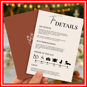 Invitation Boho Burnt Orange Rustic Mariage Ordre des événeme