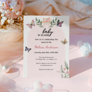 Invitation Boho Butterfly Baby in Bloom Baby shower