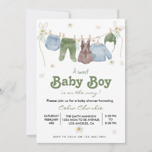 Invitation Boho C'est un Baby shower de vêtements pour bébé g