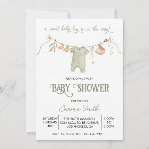 Invitation Boho C'est un Baby shower de vêtements pour bébé g