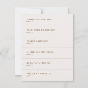 Invitation Boho Champagne Nom du Mariage Place Card do-it-you