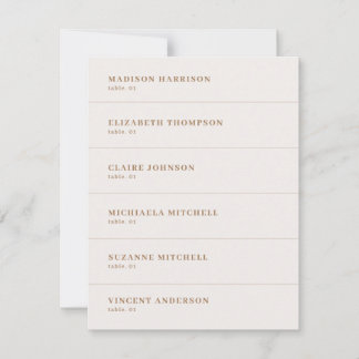 Invitation Boho Champagne Nom du Mariage Place Card do-it-you