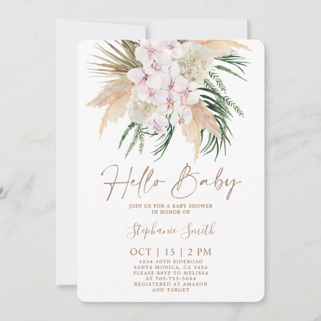 Invitation Boho Chic Baby shower (Devant)