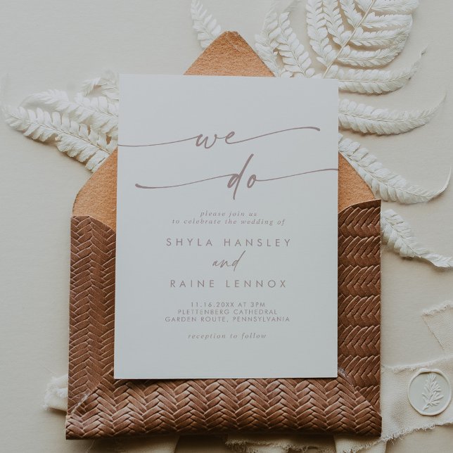 Invitation Boho Chic Blush Rose Nous faisons Mariage (Créateur téléchargé)