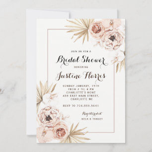 Invitation Boho Chic Bridal Shoe