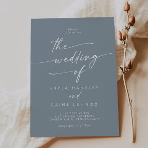 Invitation Boho Chic Dusty Blue Le Mariage De