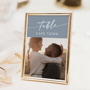 Invitation Boho Chic Dusty Blue Photo Numéros de tableau