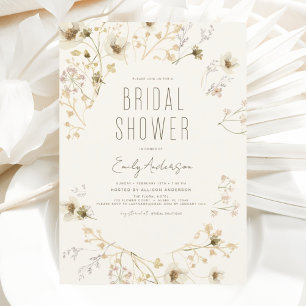 Invitation Boho Chic Fleur sauvage Fête des mariées Élégant
