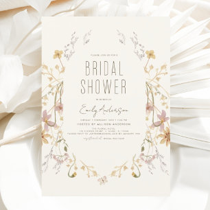 Invitation Boho Chic Fleur sauvage Fête des mariées Élégant