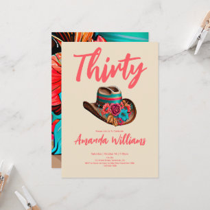 Invitation Boho Chic Floral 30e anniversaire