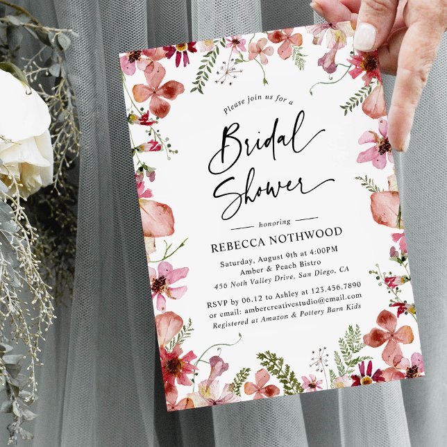 Invitation Boho Chic Floral Fête des mariées Botanique Brunch (Créateur téléchargé)