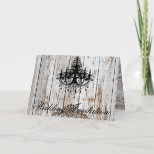 Invitation boho chic grange bois mariage campagnard rustique