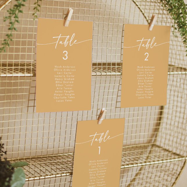 Invitation Boho Chic Jaune Marigold Hanging Seating Chart (Créateur téléchargé)