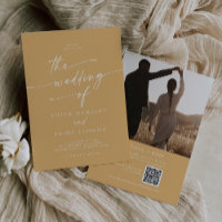 Boho Chic Jaune Marigold Photo QR Code Mariage