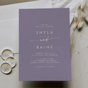 Invitation Boho Chic Lavender Plum Mariage Décontracté