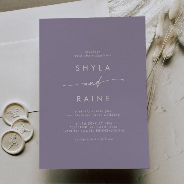 Invitation Boho Chic Lavender Plum Mariage Décontracté (Créateur téléchargé)