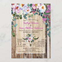 Boho Chic Longhorn Crâne de vache Mariage floral