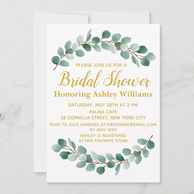 Invitation Boho Chic Moderne Végétation Bridal Douche Invitat (Devant)