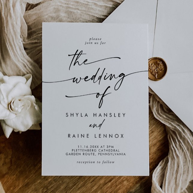 Invitation Boho Chic noir et blanc Le Mariage de (Créateur téléchargé)