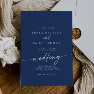 Invitation Boho Chic Royal Mariage bleu