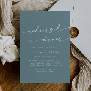 Invitation Boho Chic Seafoam Dîner de répétition Mariage Turq