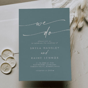 Invitation Boho Chic Seafoam Turquoise Nous faisons Mariage