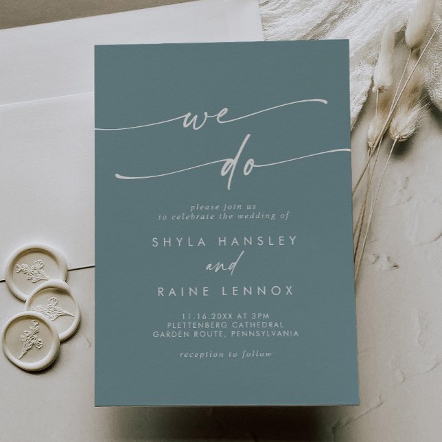Invitation Boho Chic Seafoam Turquoise Nous faisons Mariage (Créateur téléchargé)