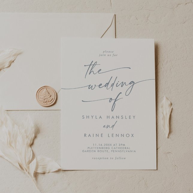 Invitation Boho Chic Slate Blue Le Mariage de (Créateur téléchargé)
