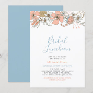 Invitation Boho Chic Spring Floral Bridal Luncheon Douche Inv