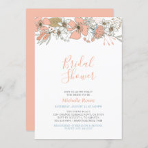 Boho Chic Spring Floral Wedding shower Invi