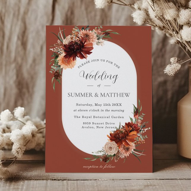 Invitation Boho Chic Terracotta Brûlé Mariage de rouille oran (Créateur téléchargé)
