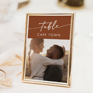 Invitation Boho Chic Terracotta Numéros de tableau photo