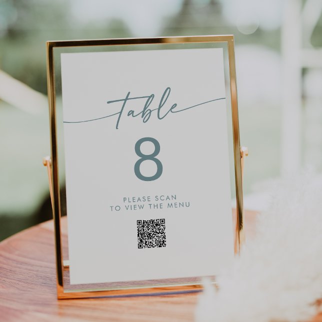 Invitation Boho Chic Turquoise et blanc Code QR Numéros de ta (Créateur téléchargé)