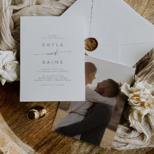 Invitation Boho Chic Turquoise et blanc Décontracté Mariage p