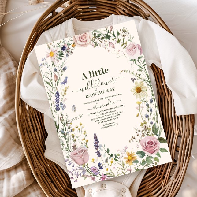 Invitation Boho Chic Wildflower  Baby Shower (Créateur téléchargé)