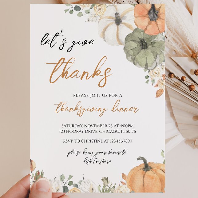 Invitation Boho Citrouille Rendons Grâce (Créateur téléchargé)