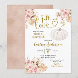 Invitation Boho Citrouille Tombe Dans L'Amour Nuptiale Douche