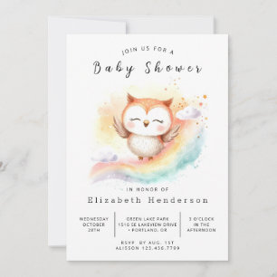 Invitation Boho Classic Owl Baby shower