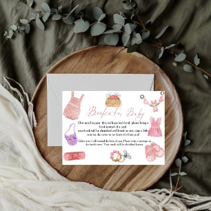 Invitation Boho Clothesline book for baby request Card