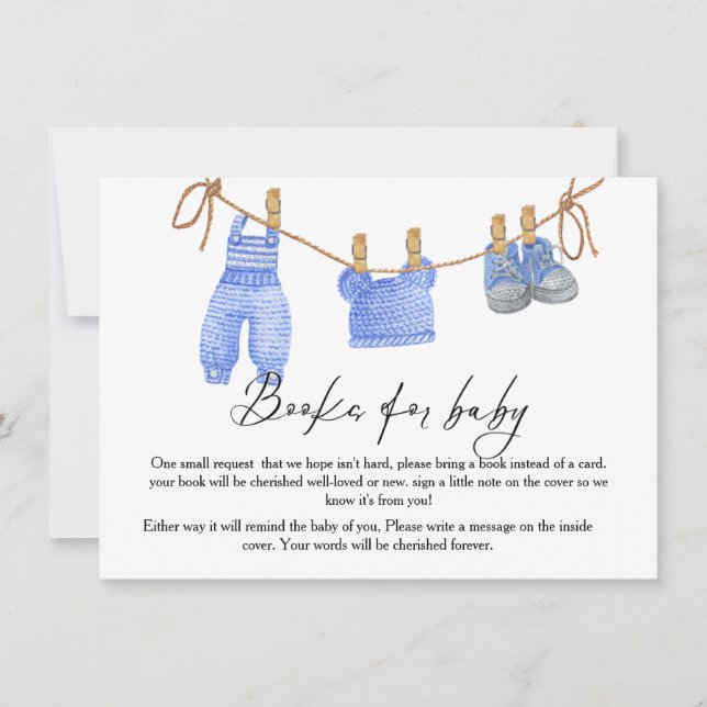 Invitation Boho Clothesline book for baby request Card (Devant)