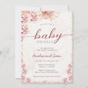 Invitation Boho Coed Bébé Parsemer Beige Tan Genre Neutre