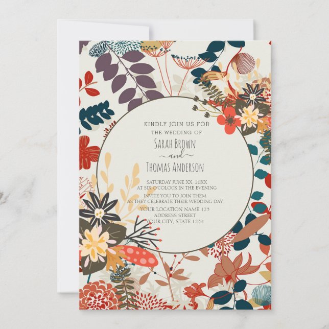 INVITATION BOHO COLORÉ (Devant)