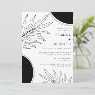 Invitation Boho contemporain moderne noir et blanc