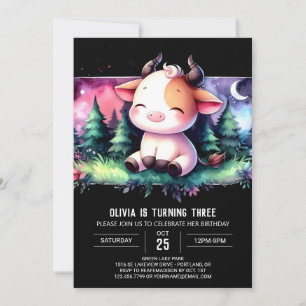Invitation Boho Custom Cow Anniversaire