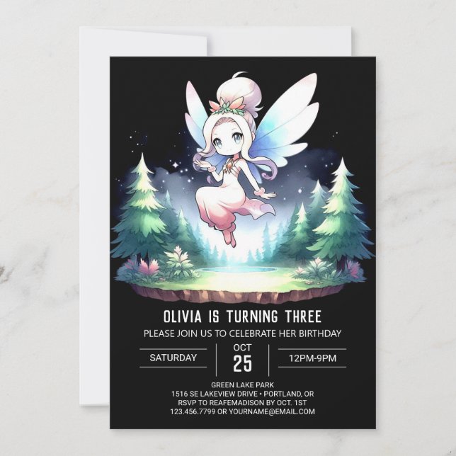Invitation Boho Custom Fairy Anniversaire (Devant)