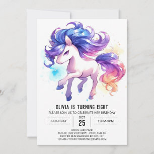 Invitation Boho Custom Horse Anniversaire