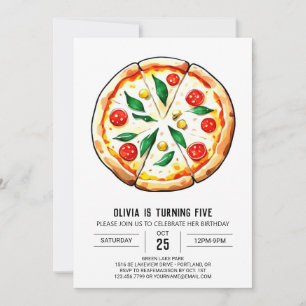 Invitation Boho Custom Pizza Anniversaire