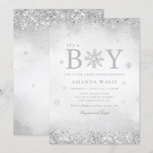Invitation Boho Cute Aquarelle Bleu C'est un Baby shower garç