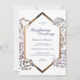 Invitation Boho Dandelion Floral Pagan Handfasting