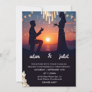 Invitation boho de nuit rustique moderne élégant Twilight Mar
